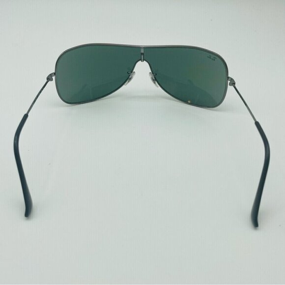 SOLD RAY-BAN RB3211 Sunglasses Shield Silver  Gunmetal/Green Gray - Picture 6 of 11